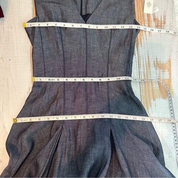 Eleventy V Neck Sleeveless Flax Linen Blend Pleated Maxi Dress Size US 0 EU 38 - Picture 12 of 13